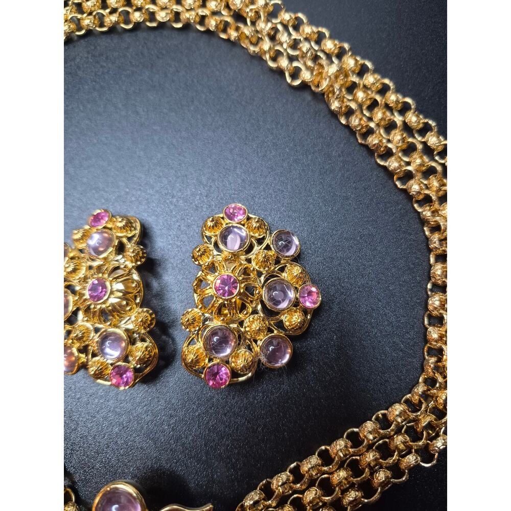 Vintage Jose Maria Barrera for Avon Marbella Necklace & Clip Earrings Set 1992 - Picture 6 of 15